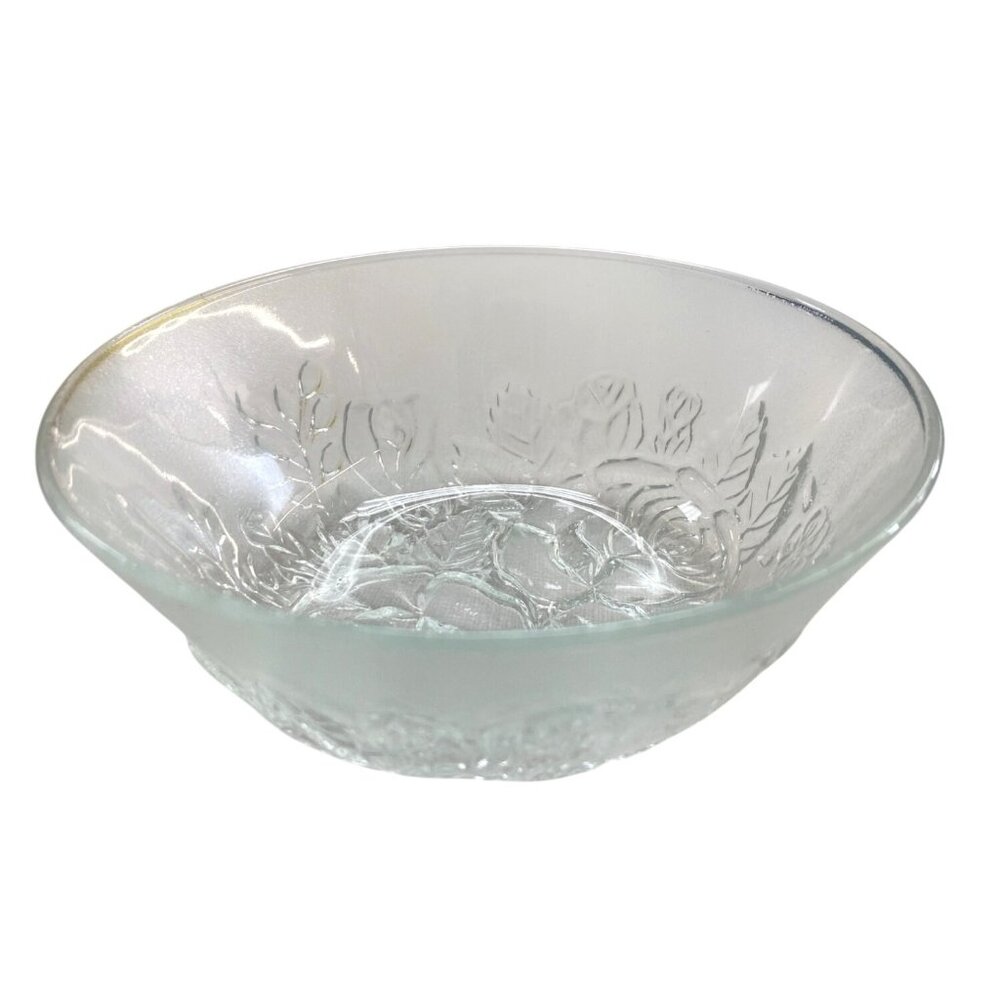 Vintage Firna Indonesia Pressed Flowers Fruit Salad Bowl